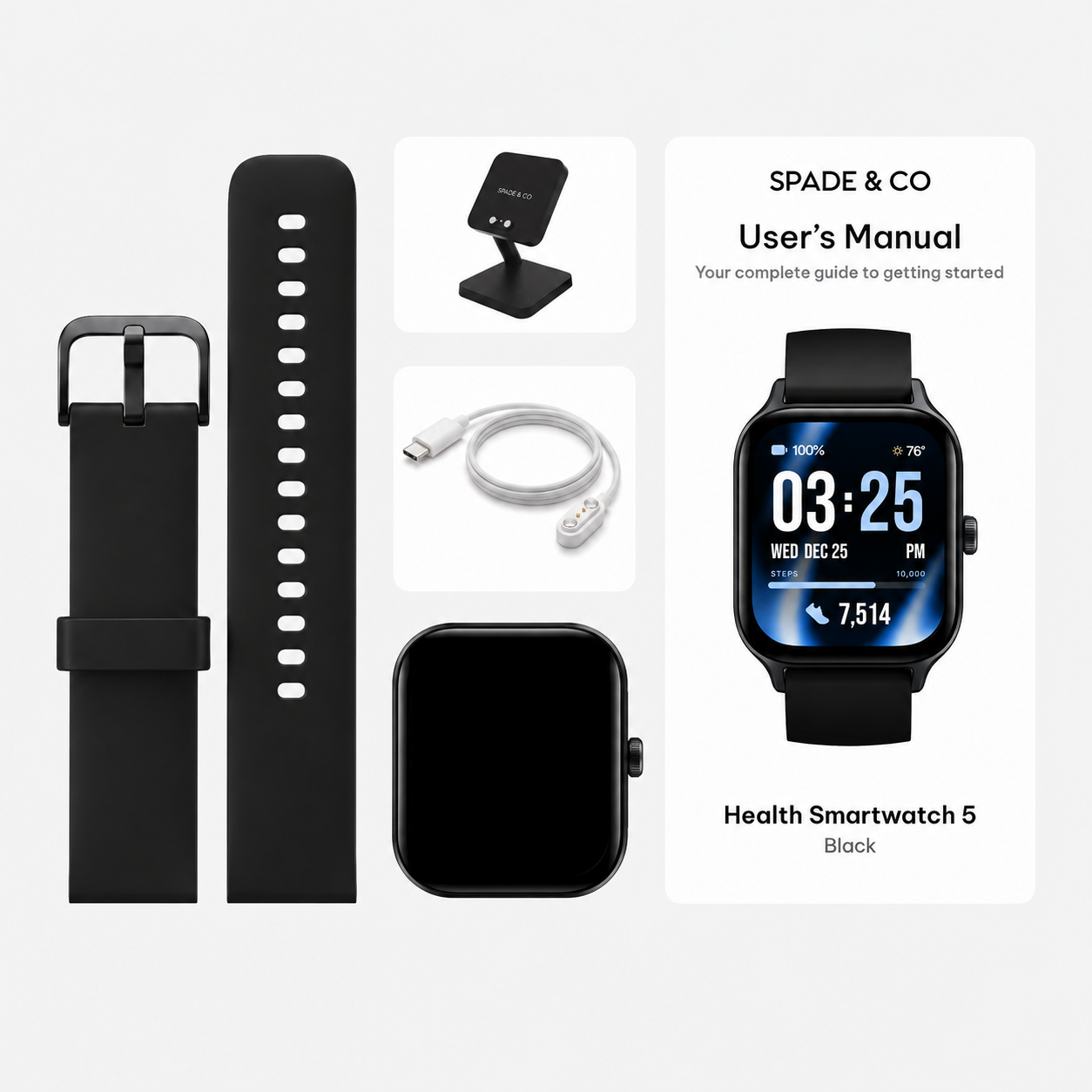 Health Smartwatch 5 box contents