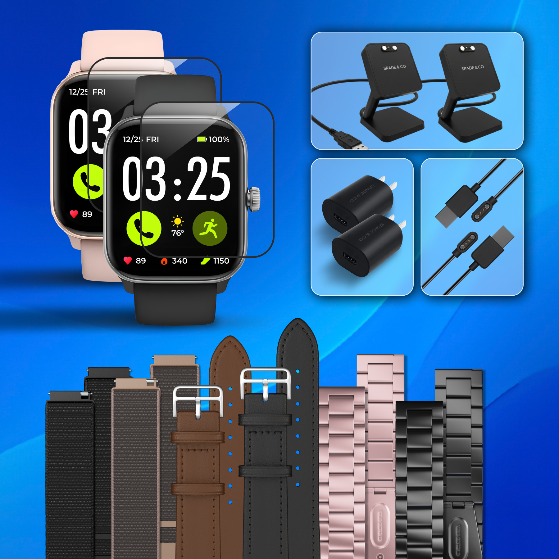 Health Smartwatch 4 Couples Bundle