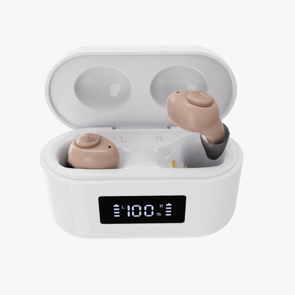 OTC hearing aids + rechargeable charging case