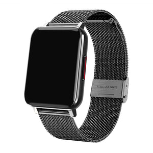 Black Stainless Steel Band for Health Smartwatch 2