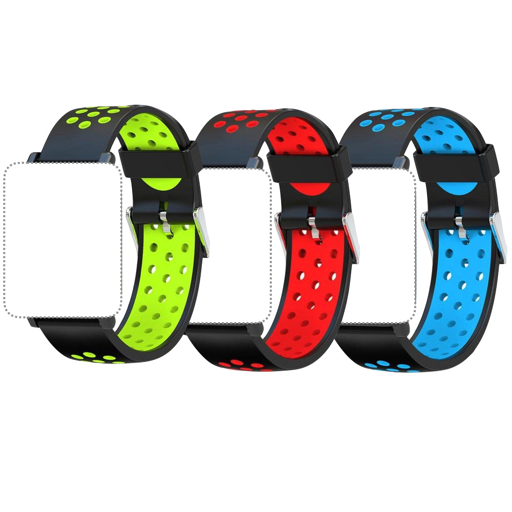 Replacement Bands for Smartwatch 3-Pack (Green, Red, Blue)